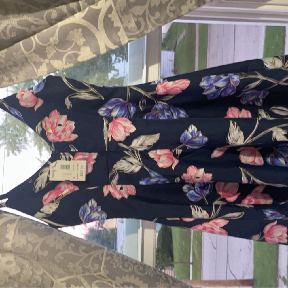 Navy blue floral homecoming dress/formal dress